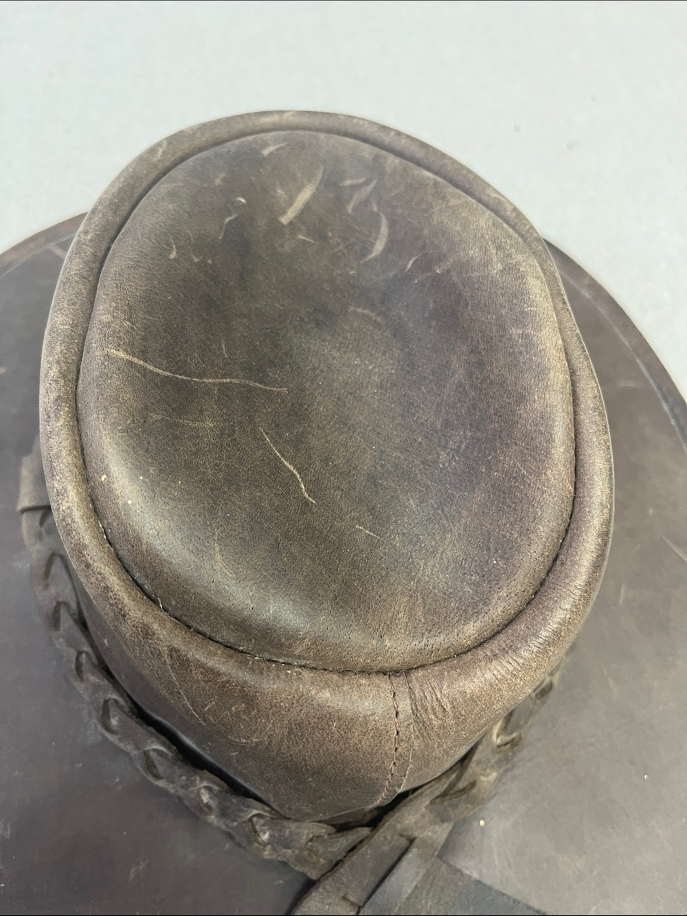 Down Under Australia Brown Leather Outback Cowboy Hat Size Small - Picture 9 of 16